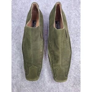Fratelli Select Mens Olive Green Suede Loafers Square Toe Slip On 2112-04 10.5 M